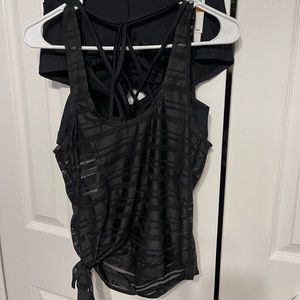 Women size M black two piece swim suit